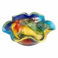 Tarifa 8.5 in. Art Glass Floppy Centerpiece Bowl, Multi Color TA3094042